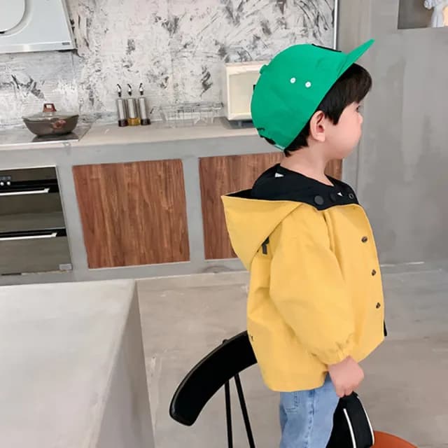 【橘魔法】雙11 背後反光恐龍雙面穿連帽外套(長袖外套 連帽外套 薄外套 男童 兒童 童裝 風衣 夾克)