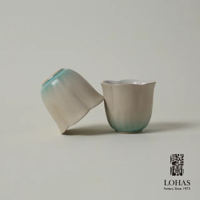 【LohasPottery 陸寶】清荷雅境茶組-碧荷白(窯變釉 一壺一海六杯 茶具組 陶瓷茶器)