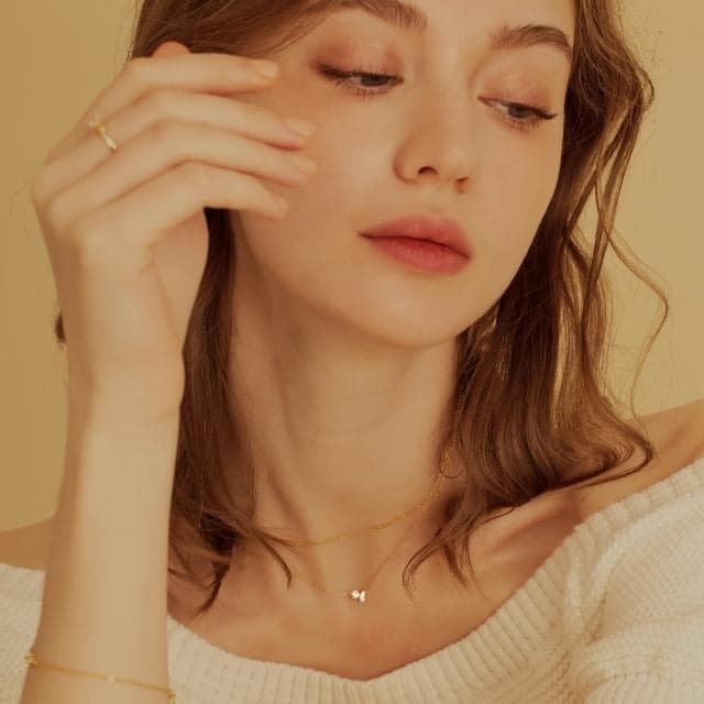 【CReAM】Arlene三鑽銀鍍14K金色銀色亮鑽鎖骨鍊 金色女項鍊(生日 禮物 送禮 禮盒)
