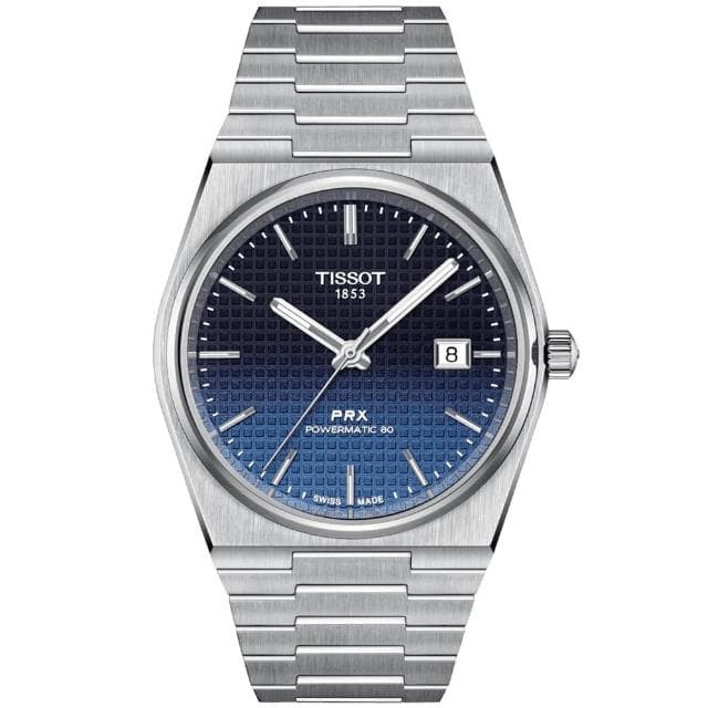 【TISSOT 天梭】PRX系列 1970年代復刻 漸層機械腕錶 母親節 禮物 推薦(多款可選)