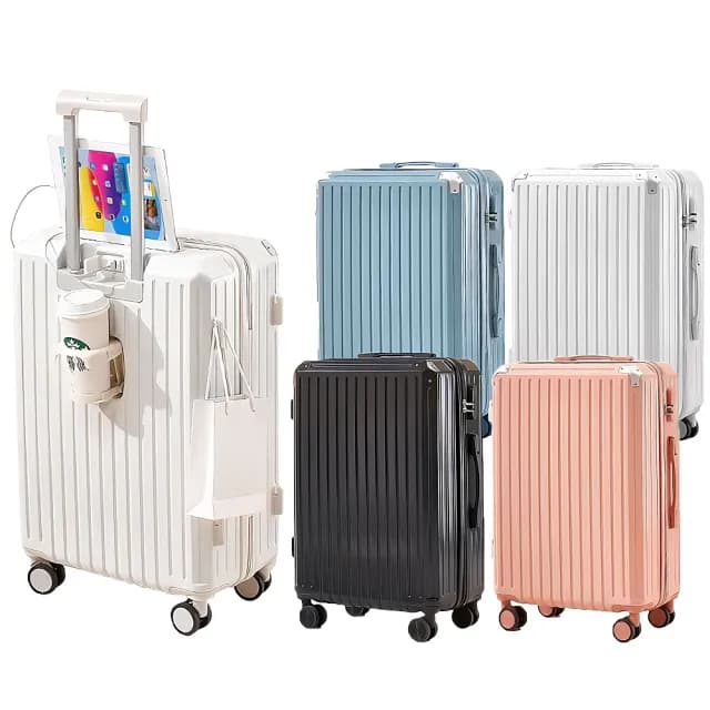 【FJ】32吋 PC多功能行李箱(USB充電/杯架/安全密碼鎖K32-PC)