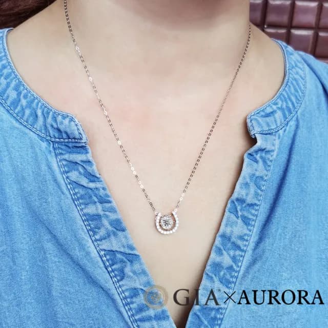 【AURORA 歐羅拉】GIA 50分DVVS2八心八箭天然真鑽 PT950 鉑金台 鑽墜  迷漾(一墜三戴)