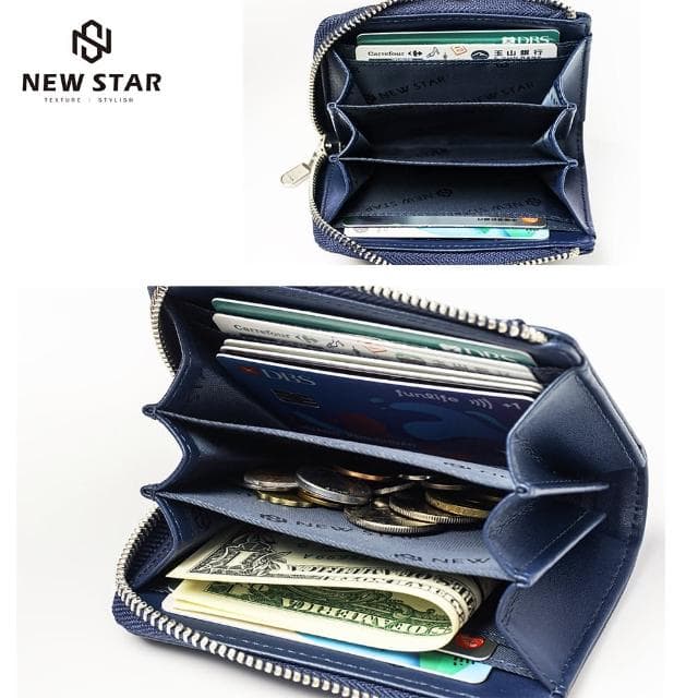 【NEW STAR】母親節禮物 卡片零錢包 微光守藏RFID防盜拉鍊錢包 超纖皮革 女 男皮夾 現貨 CA177(情人節 禮物