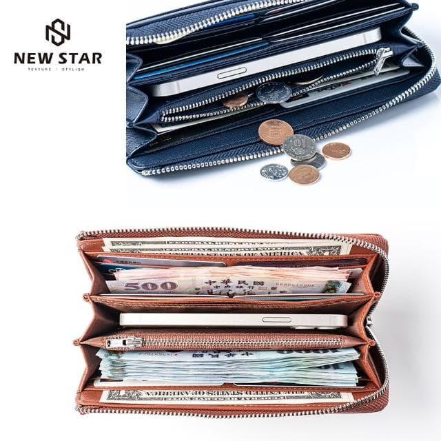【NEW STAR】質感輕量防盜刷友善皮革長夾 多夾層 零錢 男 女 男皮夾 現貨 CA168(情人節 禮物)