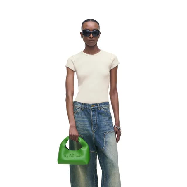 【MARC JACOBS】官方直營 The Sack 迷你綠皮革手袋
