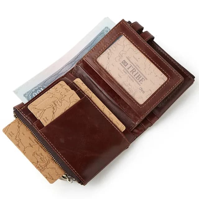 【LEEHER】雙11 多卡位錢包/拉鍊錢包/復古錢包/男短夾/零錢包/錢包/短夾/防盜刷錢包/