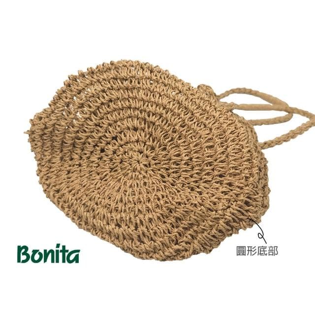 【Bonita 葆倪】母親節禮物 日本進口/手工編織紙藤抽繩二用水筒包/955-5002(天然素材水桶包)