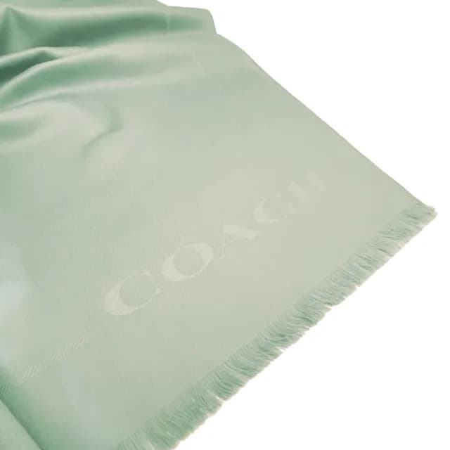 【COACH】大馬車 LOGO羊毛絲巾圍巾(芙蓉綠)