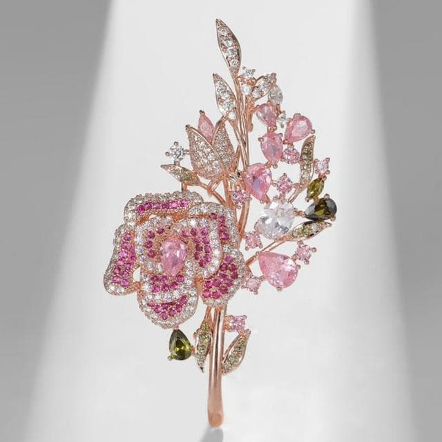 【LEEHER】女生/飾品/胸針/禮物/鋯石/金屬別針/造型胸針/胸花/配飾/優雅/生日禮物/別針扣/防走