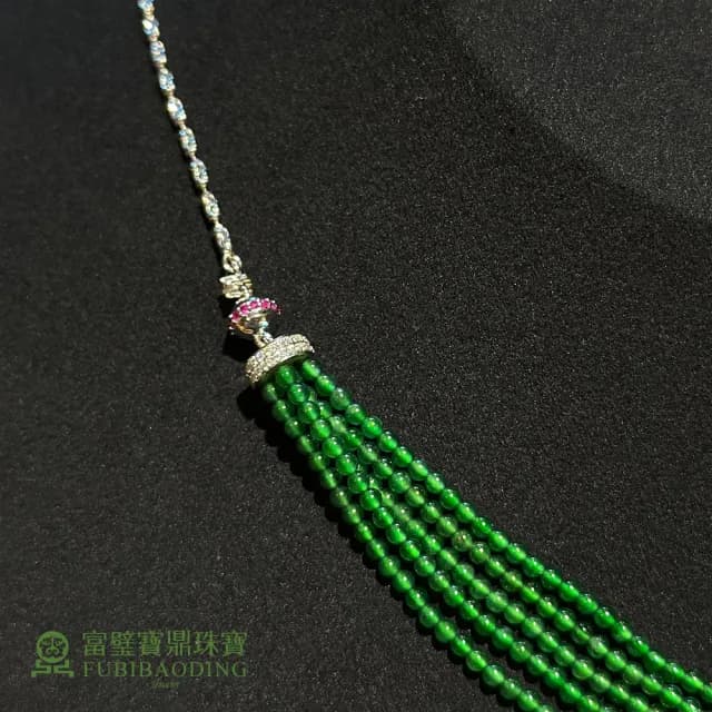 【Fubibaoding jeweler 富璧寶鼎珠寶】冰種小綠珠翡翠設計項鍊(天然A貨 冰種翡翠 送禮 母親節)