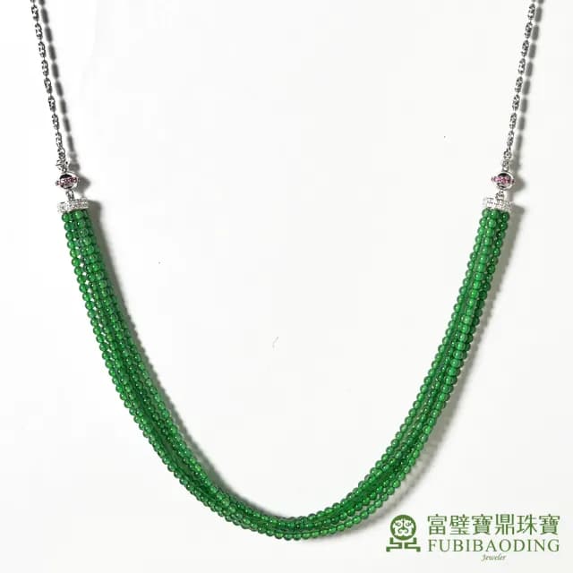 【Fubibaoding jeweler 富璧寶鼎珠寶】冰種小綠珠翡翠設計項鍊(天然A貨 冰種翡翠 送禮 母親節)