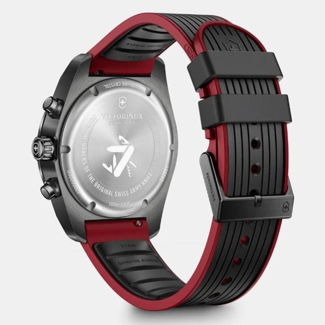 【VICTORINOX 瑞士維氏】Swiss Army 啞光 浮雕數字 計時碼錶 男錶 送禮 禮物推薦(VISA-242051)