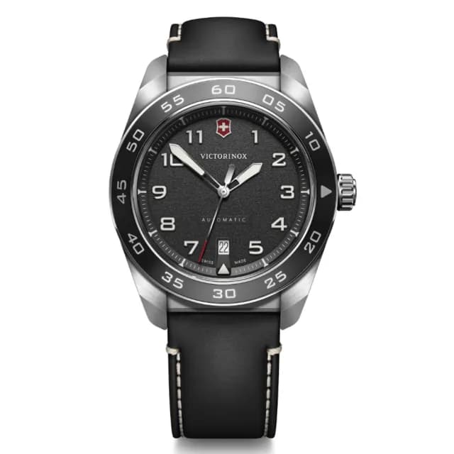 【VICTORINOX 瑞士維氏】Swiss Army 啞光 浮雕數字 機械錶 男錶 送禮 禮物推薦(VISA-242044)