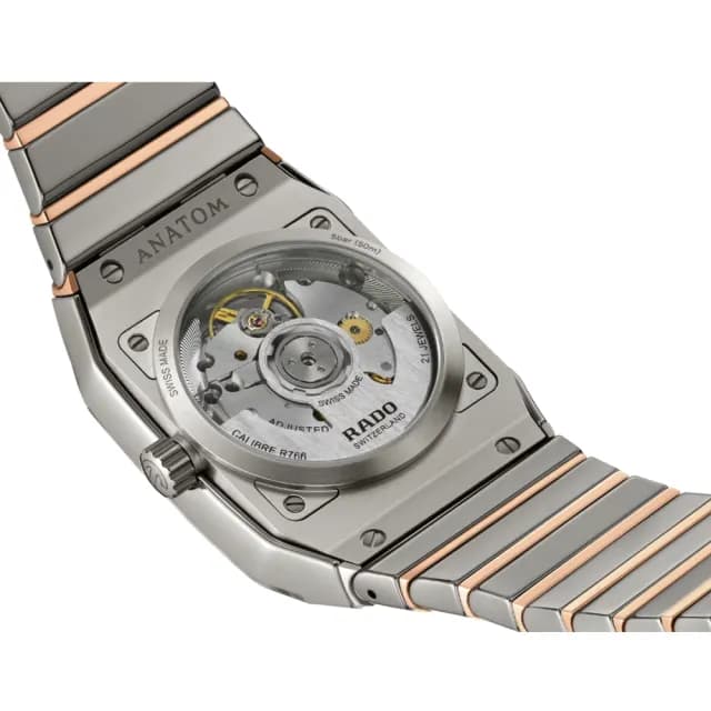 【Rado 雷達表】Anatom 廣告款 方形 電漿高科技陶瓷 銀灰機械錶 禮物推薦 R05(R10203102)