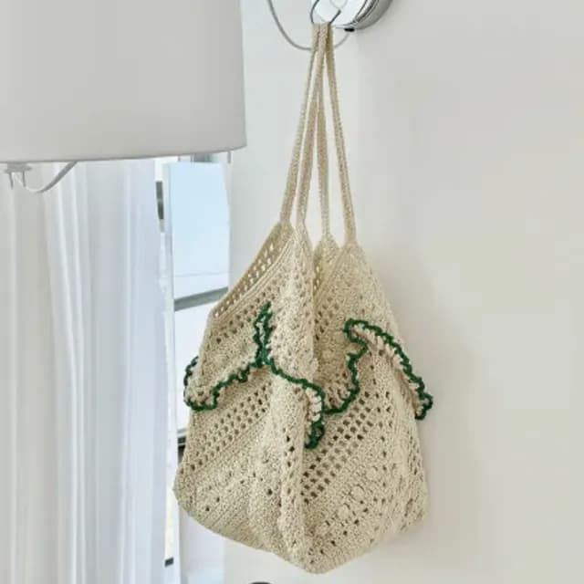 【SeasonsBikini】情人節禮物 七夕 編織小捲邊簍空包包-205(編織包草包渡假包包)