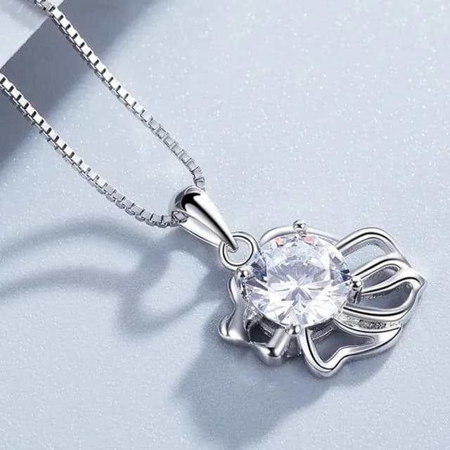 【LEEHER】雙11 女生/項鍊/鋯石/十二星座/飾品/銀飾/鎖骨鏈/S925純銀/純銀項鍊/女生項鍊/1克拉