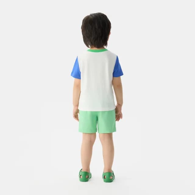 【GAP】男幼童裝 Logo純棉印花圓領短袖T恤-白色(767439)