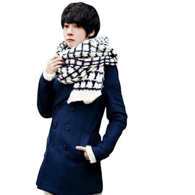 【89 zone】法式復古文藝保暖加厚毛線毛線 針織 毛領 圍巾 圍脖(黑+白)