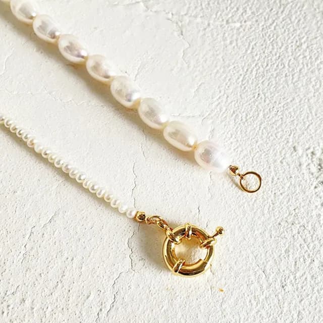 【MoonDy】項鍊 飾品 女生項鍊 巴洛克珍珠 珍珠項鍊 穿搭配件 歐美項鍊 串珠項鍊 高級感 百搭