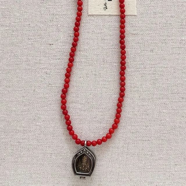 【MoonDy】情人節禮物 項鍊 飾品 女生項鍊 綠松石 蜜蠟 串珠項鍊 手工 復古項鍊 神像 吊墜 毛衣鏈 長鍊 朱