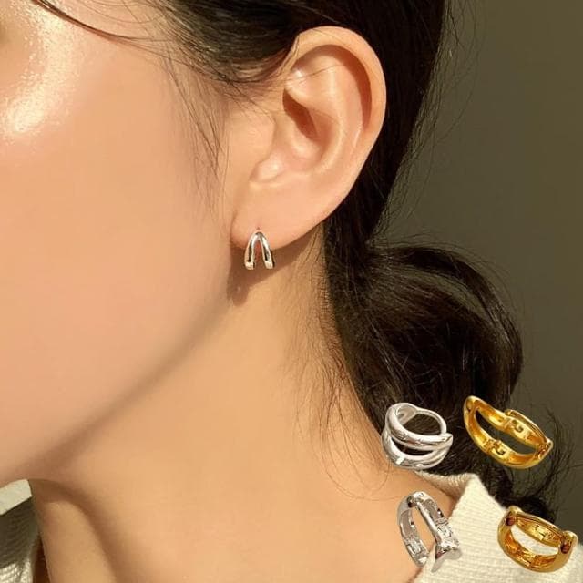 【KT DADA】情人節禮物 小圈耳環 高級感 輕奢 耳飾 耳扣 韓國飾品 簡約ins風 個性耳環 抗敏耳環 925 純銀耳