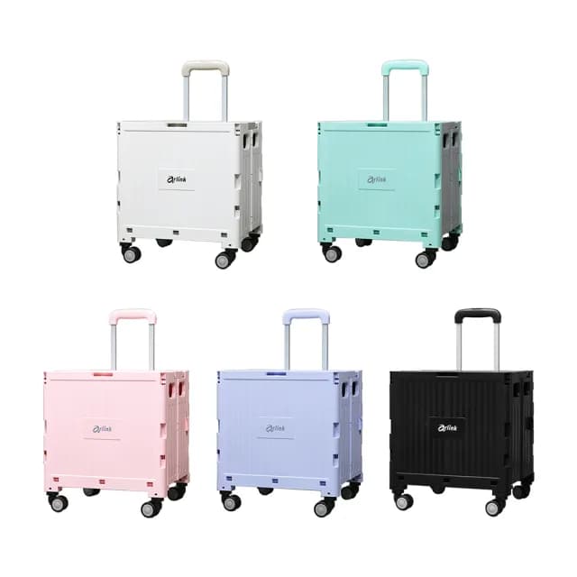 【Arlink】50L多功能萬向煞車輪 折疊收納 手推車(推車/購物車/露營推車/折疊車/買菜車/菜籃車)