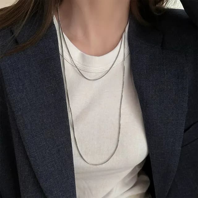 【LEEHER】女生/飾品/項鍊/s925純銀/長項鍊/毛衣鍊/長鍊/百搭/禮物/氣質項鍊/純銀項鍊/配飾/抗