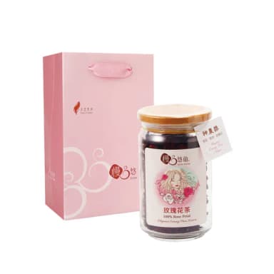 【慢悠仙】神農獎玫瑰花茶 20g 玻璃罐裝(花瓣/台灣/可沖40壺/SGS無農藥/無咖啡因/養生茶/附手提袋)
