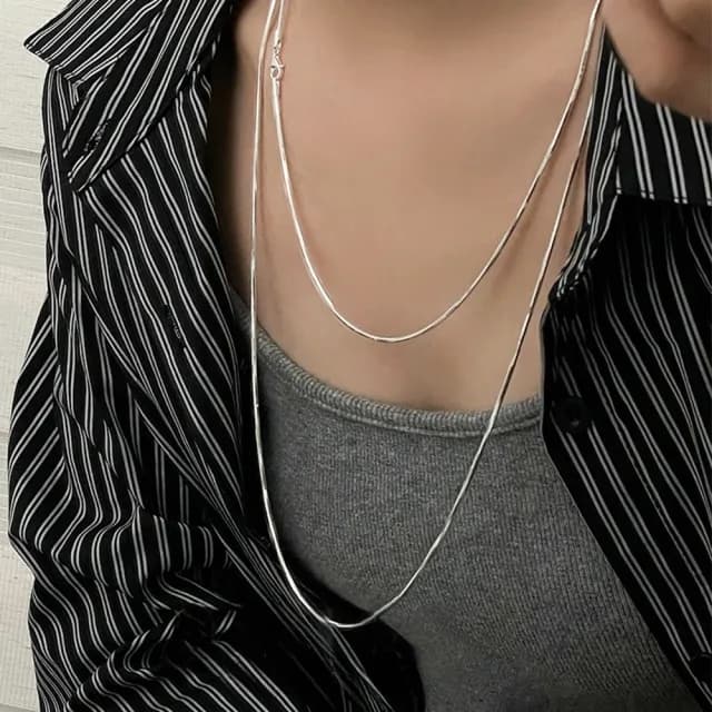【KT DADA】純銀項鍊 抗過敏項鍊 飾品 項鍊 毛衣鍊 長鍊 百搭 女生項鍊 女生禮物 氣質項鍊 s925