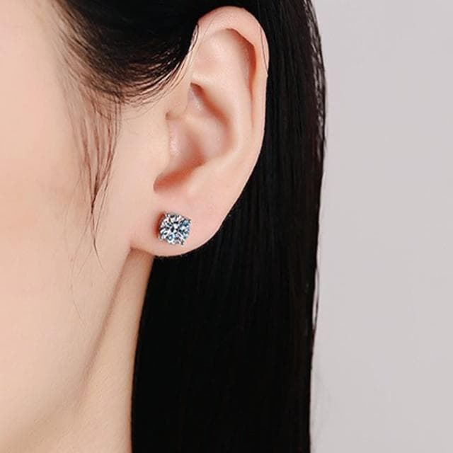 【LEESA】S925銀\耳飾\耳針\小香風耳環\氣質耳環\情人節禮物\飾品\耳環\女生耳環\莫桑石\純銀耳環\鋯石