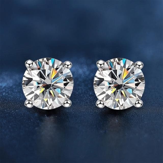 【LEESA】S925銀\耳飾\耳針\小香風耳環\氣質耳環\情人節禮物\飾品\耳環\女生耳環\莫桑石\純銀耳環\鋯石