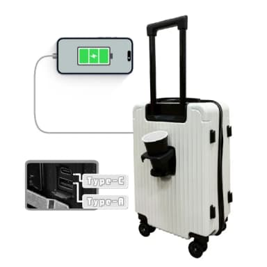 【路比達】多巴胺20吋升級版行李箱(杯架升級 USB充電 側邊掛勾 加厚防撞行李箱)