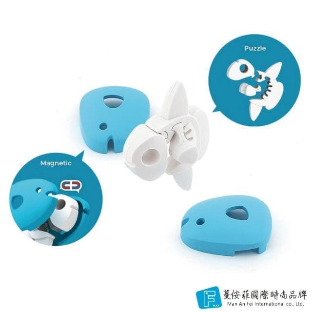 【MAF 蔓侒菲】韓國HALFTOYS哈福/3D磁吸骨骼拼圖-翻車魚(磁吸/磁力片/組合玩具/辦公室擺飾/療癒/舒壓小物)