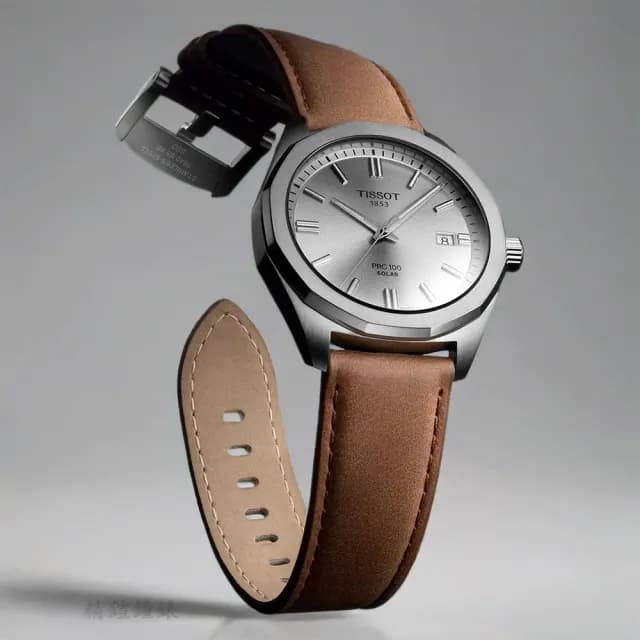 【TISSOT 天梭 官方授權】PRC 100 Solar T151.422.16.031.00 太陽能皮帶手錶-銀 送禮 推薦(T1514221603100)
