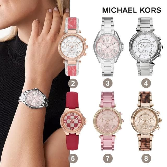 【Michael Kors】時尚經典晶鑽女錶 不鏽鋼/PVC錶帶(均一價 多款任選)