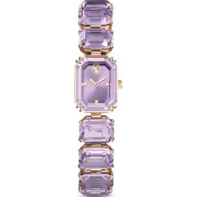 【SWAROVSKI 施華洛世奇】Millenia八角切割水晶腕錶 方形時尚女錶 母親節送禮推薦 紫色(5722364)
