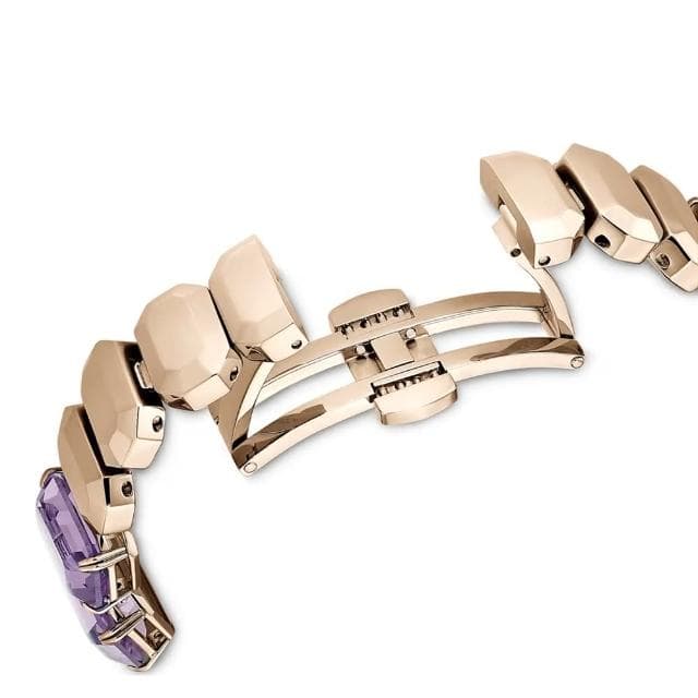 【SWAROVSKI 施華洛世奇】Millenia八角切割水晶腕錶 方形時尚女錶 母親節送禮推薦 紫色(5722364)