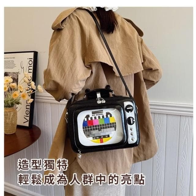 【甜妹酷風】復古電視機造型雙肩包(痛包 穿搭 娃包 書包 肩背包 單肩包 生日禮物 手提包 後背包