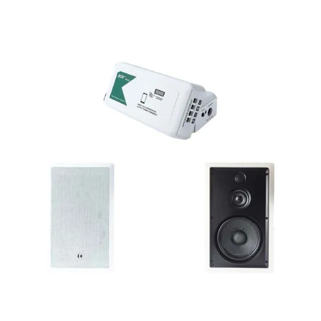 【BOK】BA220 TWS藍牙小擴大機及IK-208 8吋方形二音路崁入式喇叭2支套組含MKL N60喇叭線20米