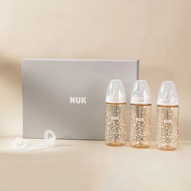 【NUK 官方直營】NUK防脹氣感溫奶瓶新生兒禮盒