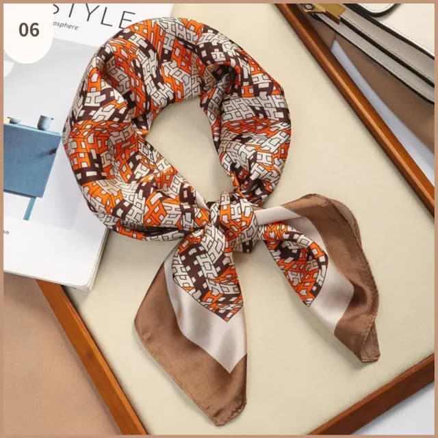 【WOONUE】多款春時尚歐美70cm貴婦高級絲緞絲綢質感小領巾方巾絲巾圍巾頭巾(母親老婆女友閨蜜情人節禮物)