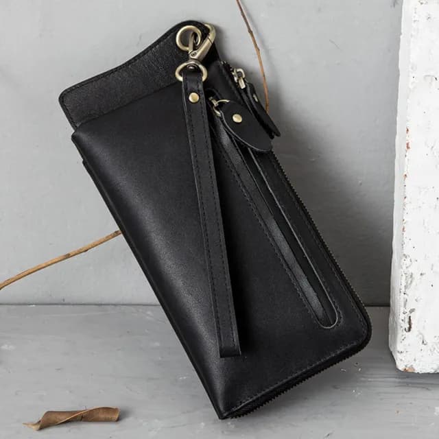 【LEESA】雙11 長款錢包\長夾\錢包\手拿包\手挽包\多功能包包\牛皮包\多卡位錢包\男錢