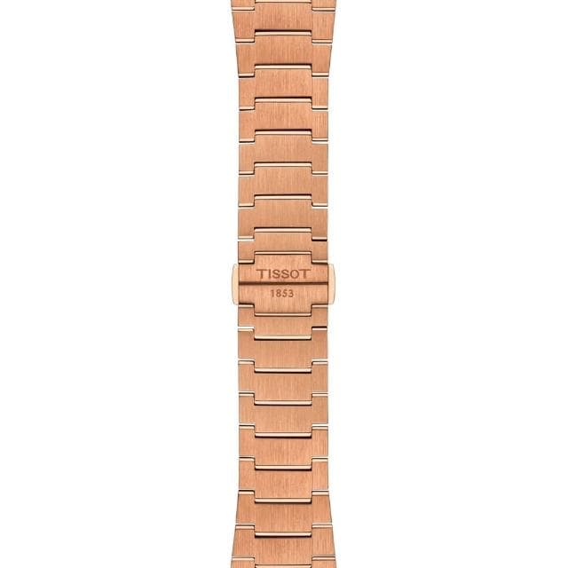 【TISSOT 天梭】PRX系列 復古風酒桶型紳士機械錶-40mm/藍X玫瑰金(T1374073304100)