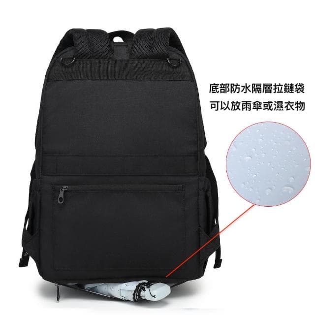 【Prowell】WIN-54940 黑色極簡風後背包 大容量後背包 防盜/防潑水/15.6吋筆電包 包
