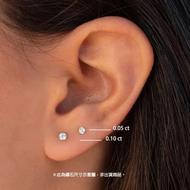 【Luster】情人節禮物!現貨!10分 D/VS 培育鑽 純銀 鑽石耳環(培育鑽石X2總重0.20ct)