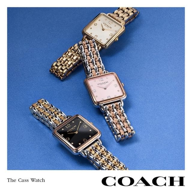 【COACH】Cass 復古方型晶鑽女錶-28mm 母親節 送禮 禮物(CO14504495)