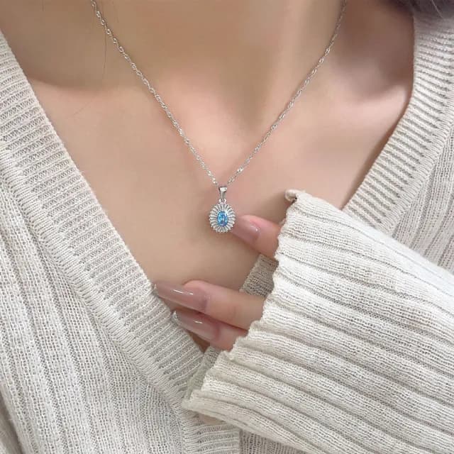 【MoonDy】飾品 項鍊 女生項鍊 純銀項鍊 s925純銀 寶石項鍊 鎖骨鏈 氣質項鍊 百搭 穿搭配件 氣