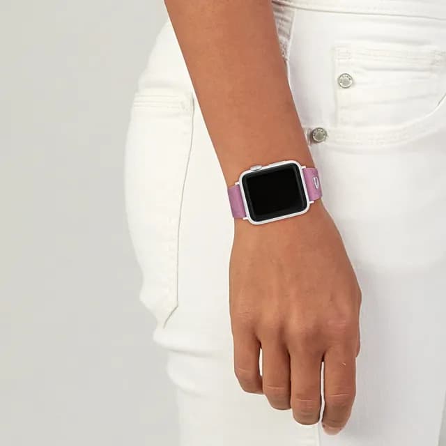 【COACH】Apple Watch 錶帶 38/40/41mm適用 粉紫色菱格紋矽膠錶帶 禮物 送禮(不含手錶)