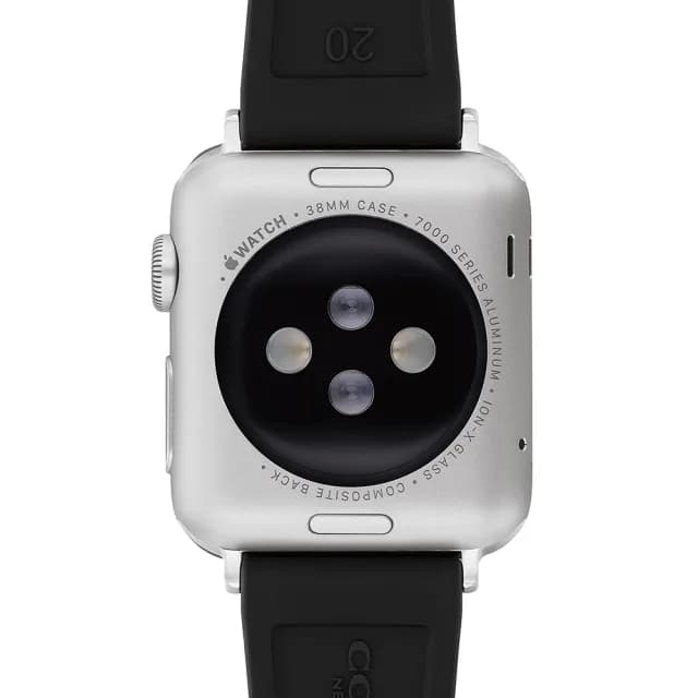 【COACH】Apple Watch 錶帶 38/40/41mm適用 黑色菱格紋矽膠錶帶 禮物 送禮(不含手錶)