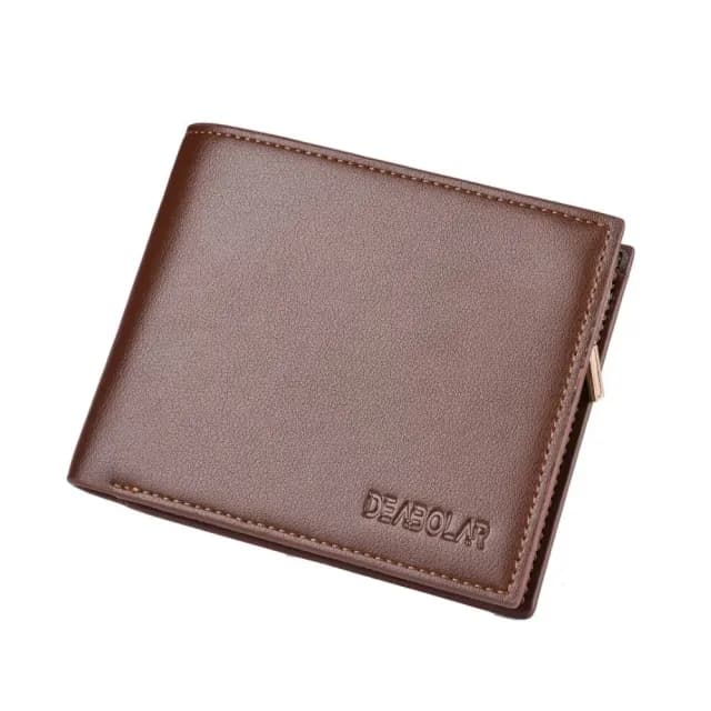 【商務質感】雙11 經典純色男士皮夾(皮包  禮物 小錢包 2折 短夾 多卡位 萬用 橫式 百搭 外出  